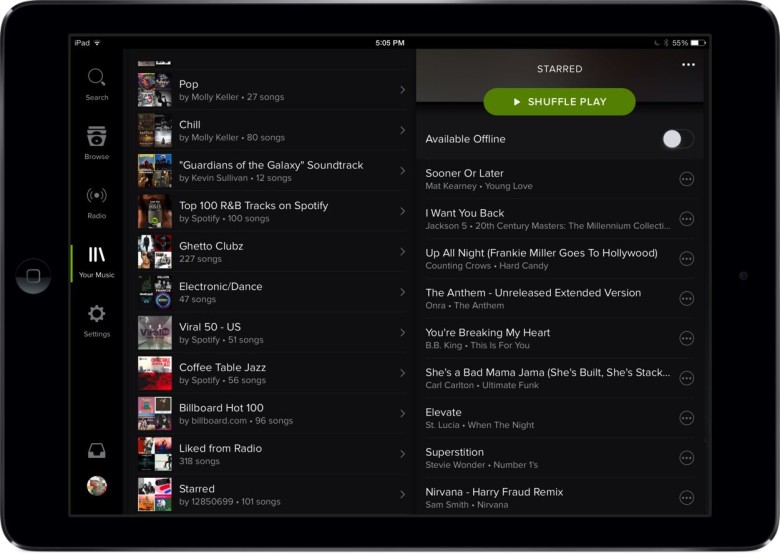 Spotify App Layout