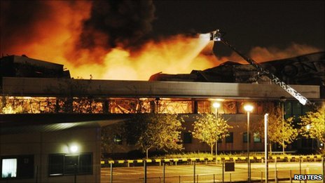 Sony warehouse in Enfield on fire